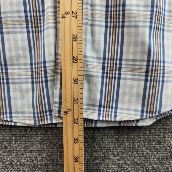 Brooks Brothers Large Blue Brown Plaid Long Sleeve Button Up Shirt Non-iron Men - Picture 12 of 16